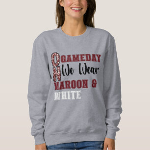 Camiseta No Dia do Jogo Vestimos Maroon e Branco