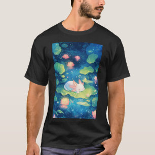 Camiseta No Escape Suave do Axolote no Lago de Flores
