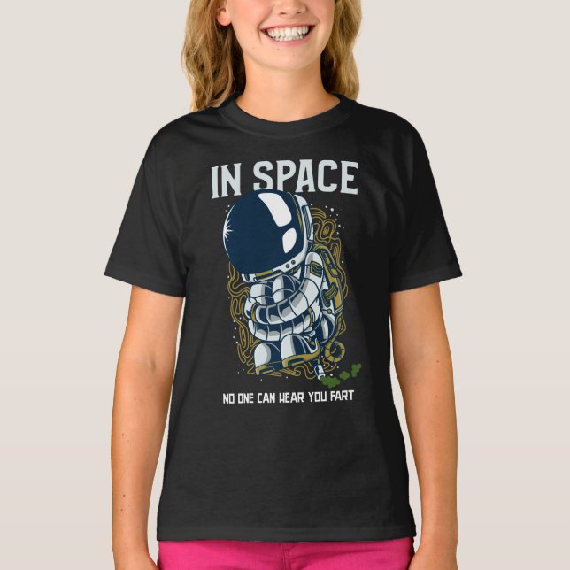 Camiseta No espaço ninguém pode ouvir você peidar - Piada (Frente)