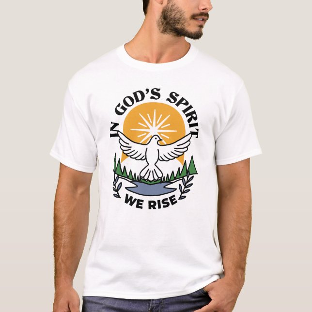 Camiseta No espírito de Deus que levanta - fé e liberdade (Frente)