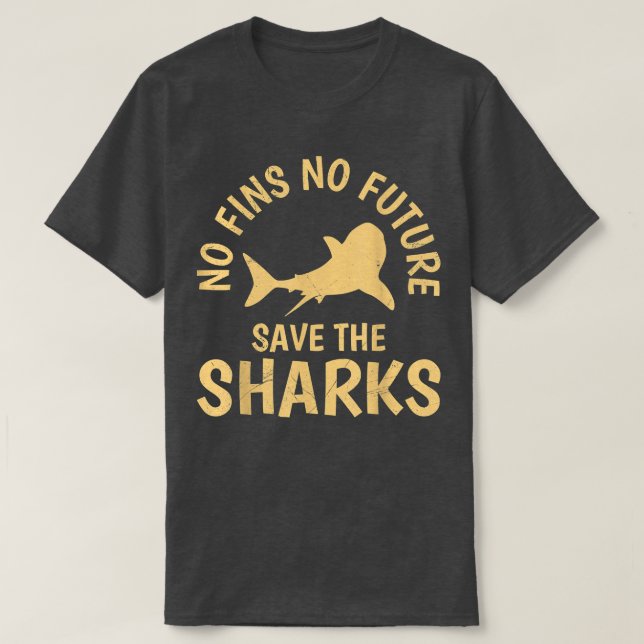 Camiseta No Fins no Future Save our Sharks Shark protection (Frente do Design)