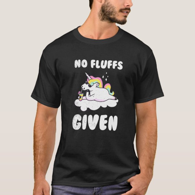 Camiseta No Fluffs Given Funny Cool Unicorn Cute Rainbow (Frente)