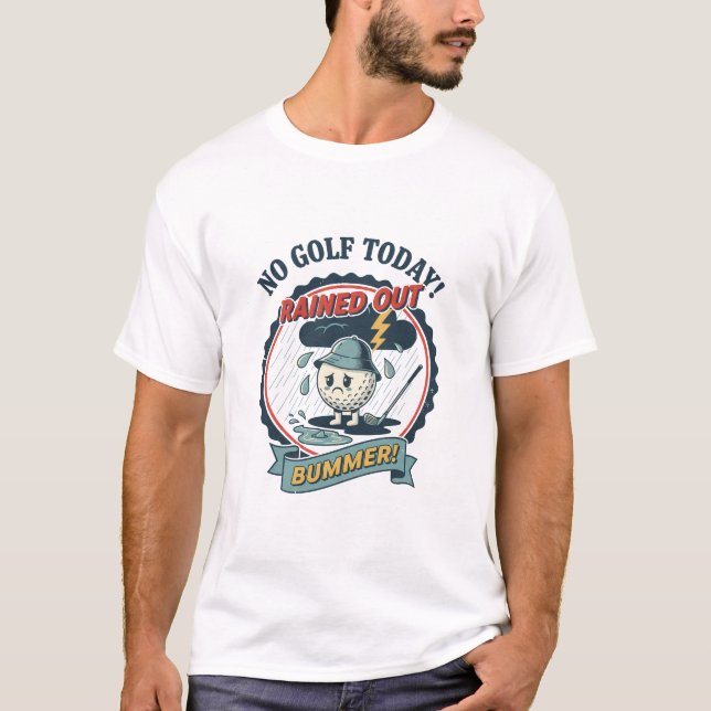 Camiseta No Golf Today | Funny Vintage Cartoon Golfer (Frente)