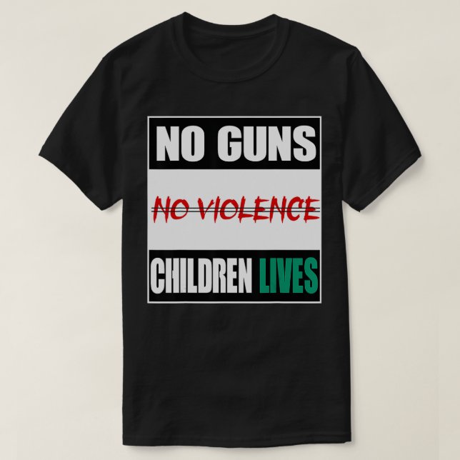 Camiseta NO GUNS END VIOLENCE Awareness Day  (Frente do Design)