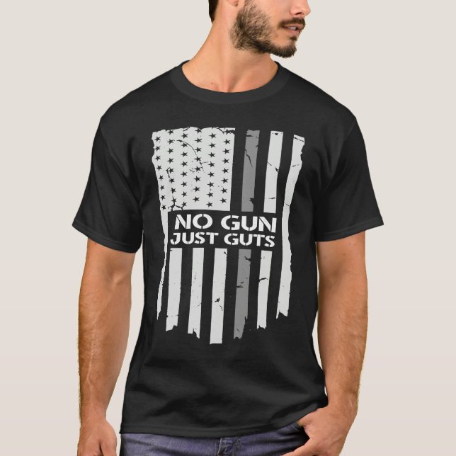 Camiseta No Guns Just Guts Correctional Officer Flag (Frente)