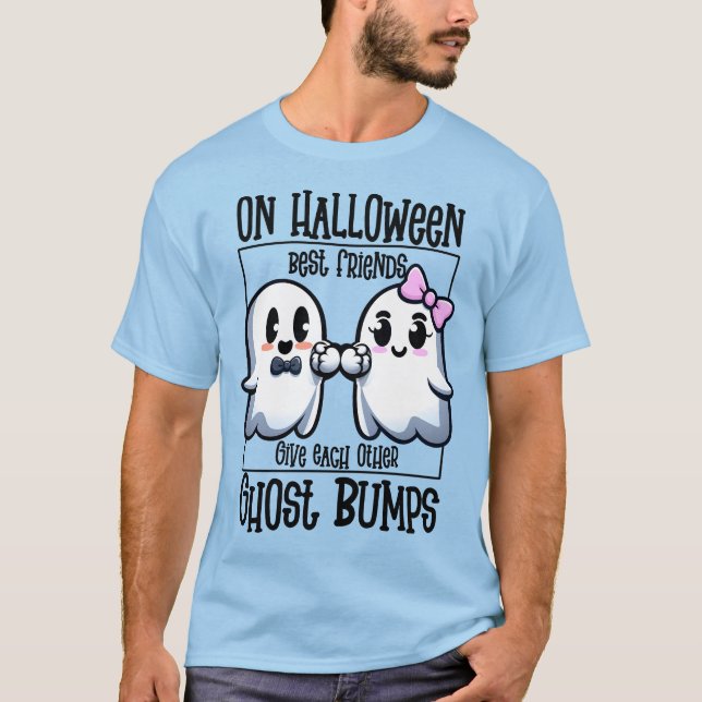 Camiseta No Halloween, os melhores amigos Ghost Bump (Frente)