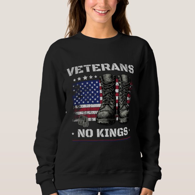 Camiseta No Kings Veterans American Flag Combat Boots USA (Frente)