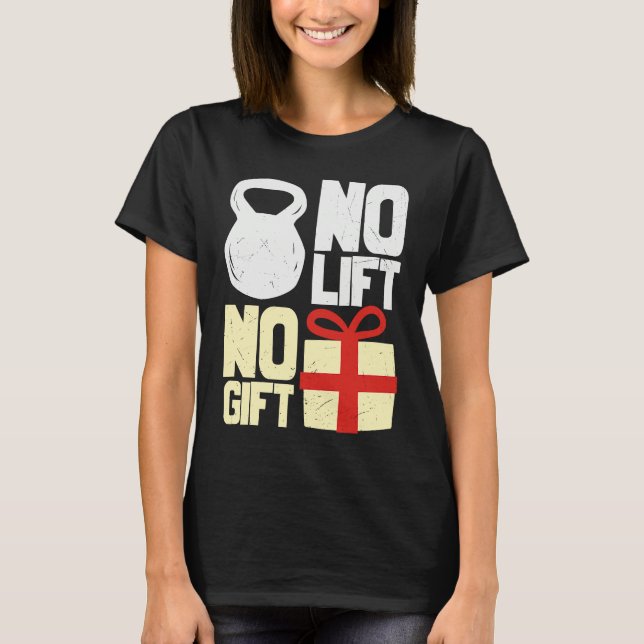 Camiseta No Lift No  Ugly Christmas Santa Gym Workout Graph (Frente)