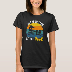 Camiseta No Local da Piscina para Mulheres Garoto de Cabana