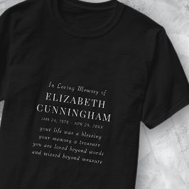 Camiseta No Loving Memory Memorial Modern Simple Cote