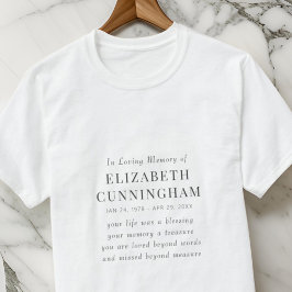 Camiseta No Loving Memory Memorial Modern Simple Cote