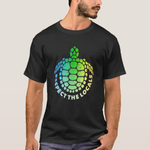 Camiseta No Mar Havaiano, O Animal Da Tartaruga Respeita O