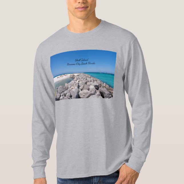 Camiseta No Meio Da Shell Island Jetty Mens Long Sleeve (Frente)