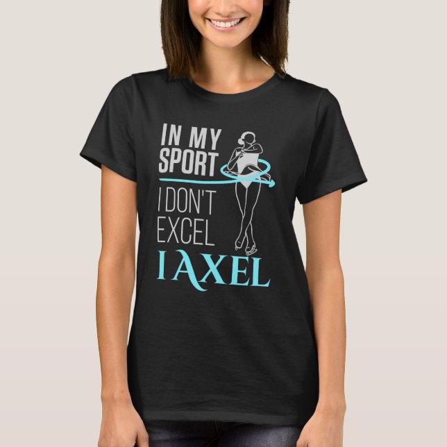 Camiseta No Meu Esporte Figura Patinando Axel Mulheres Meni (Frente)