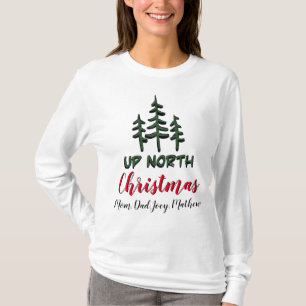 Camiseta No Norte do Natal, personalizável evergreens