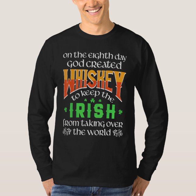 Camiseta No Oitavo Dia Deus Criou Rua uísque de Patrick (Frente)
