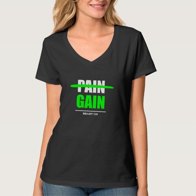 Camiseta No Pain no Gain green Workout Fitness Motivation G (Frente)