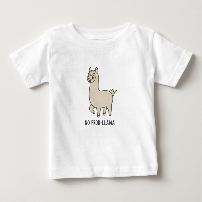 Camiseta "No Prob-Llama" Cute Doodle - Chill Vibes! (Frente)