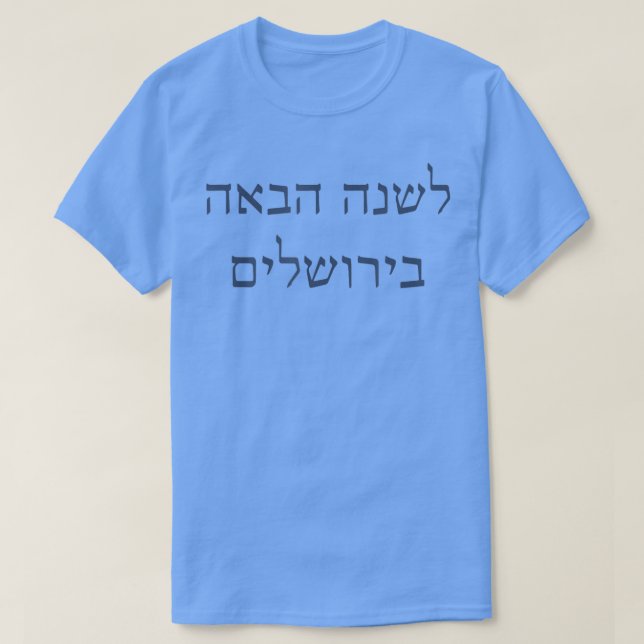 Camiseta No Próximo Ano, Em Jerusalém, Hebraico Passover Se (Frente do Design)
