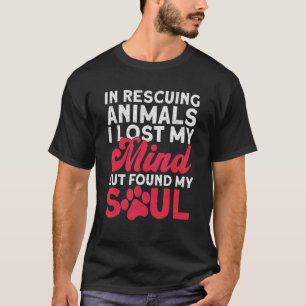 Camiseta No Resgate De Animais Eu Perdi Minha Mente Mas Enc