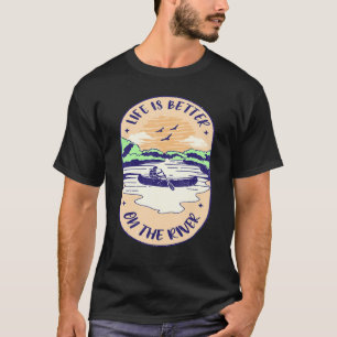 Camiseta No Rio Kayaking Canoagem Barco De Paddle