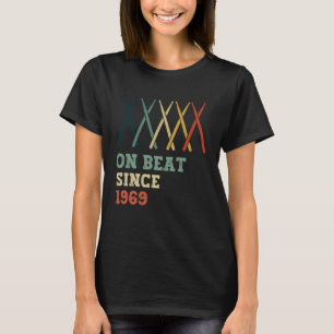 Camiseta No Ritmo Desde 1969 Ano de Aniversário Retro Bater