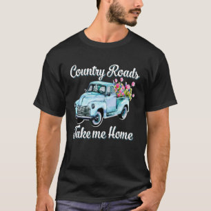 Camiseta No Texas Vintage, as estradas do campo de caminhõe