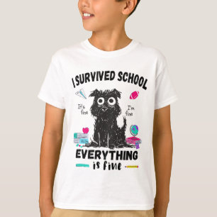 Camiseta No último dia de escola, sobrevivi à escola