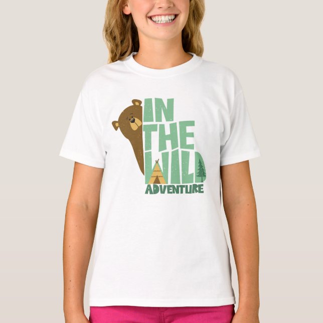 Camiseta No Urso De Aventura Selvagem (Frente)