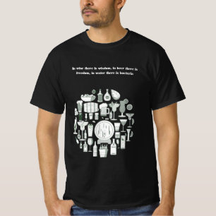 Camiseta "No vinho é sabedoria" "T-shirt dos homens da moda