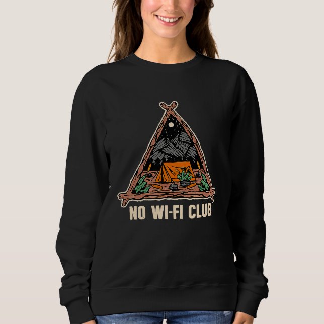 Camiseta No Wifi Club Wildlife Mountain Outdoor Summit Hiki (Frente)
