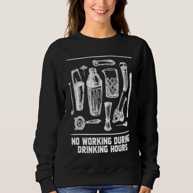 Camiseta No Working During Drinking Hours Bartender Joke Ba (Frente)