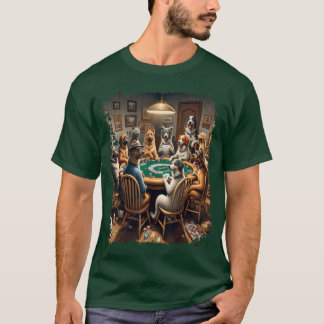 Camiseta NoahFriends Cartas de Baralho Cão Jogando Pôquer