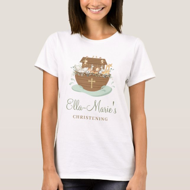 Camiseta Noah's Ark Baptism Christening Party (Festa primei (Frente)