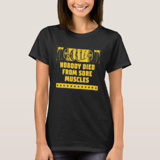 Camiseta Nobody Died from Sore Muscles Workout Humor Gym
