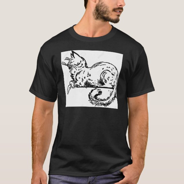 Camiseta Nobre Cat Sentado Na Borda (Frente)