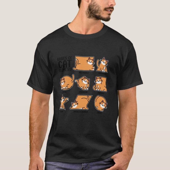 Camiseta Noções Básicas de Geometria de Gato, Professor de  (Frente)