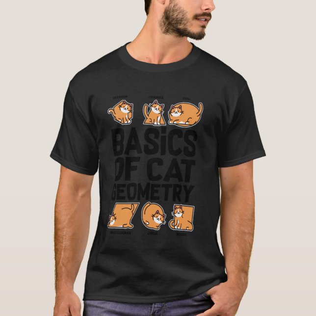 Camiseta Noções Básicas De Geometria De Gato, Professor De  (Frente)