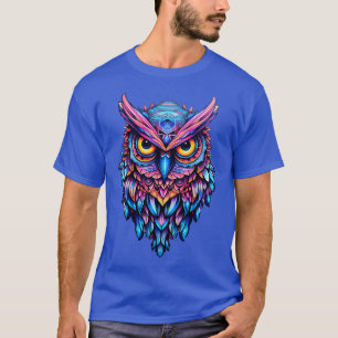 Camiseta Nocturna Luminosa - Esplendor de Coruja Holográfic