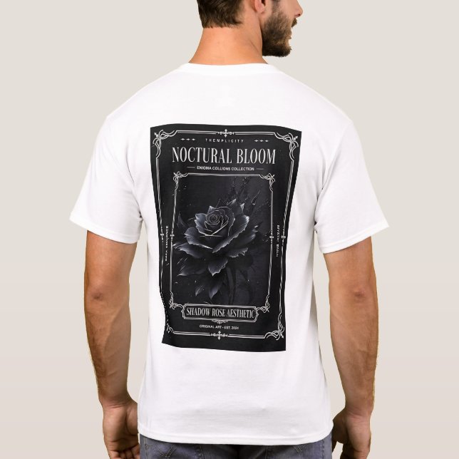Camiseta Nocturnal Bloom Shadow Rose (Verso)