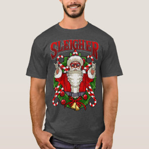Camiseta Noel Claus Rocker Heavy Metal Natal