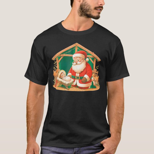 Camiseta Noel de Natal com o bebê Jesus (Frente)