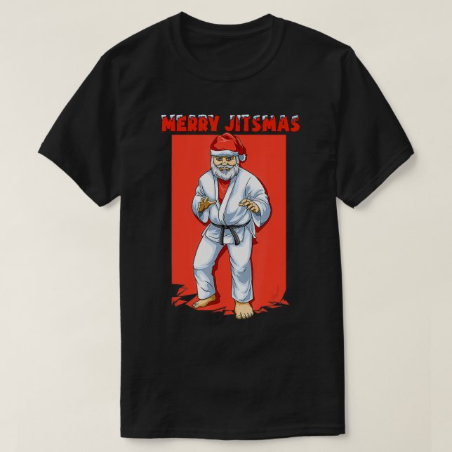 Camiseta Noel Natal Engraçado Jiu Jitsu (Frente do Design)