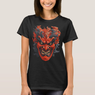Camiseta Noh Theater Mask Japonês Oni Demon Art Japão