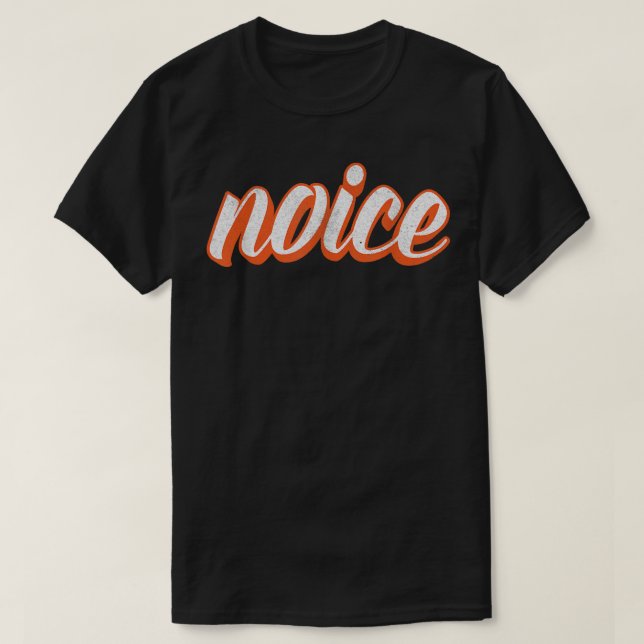 Camiseta Noice Funny Orange Distingue Script (Frente do Design)