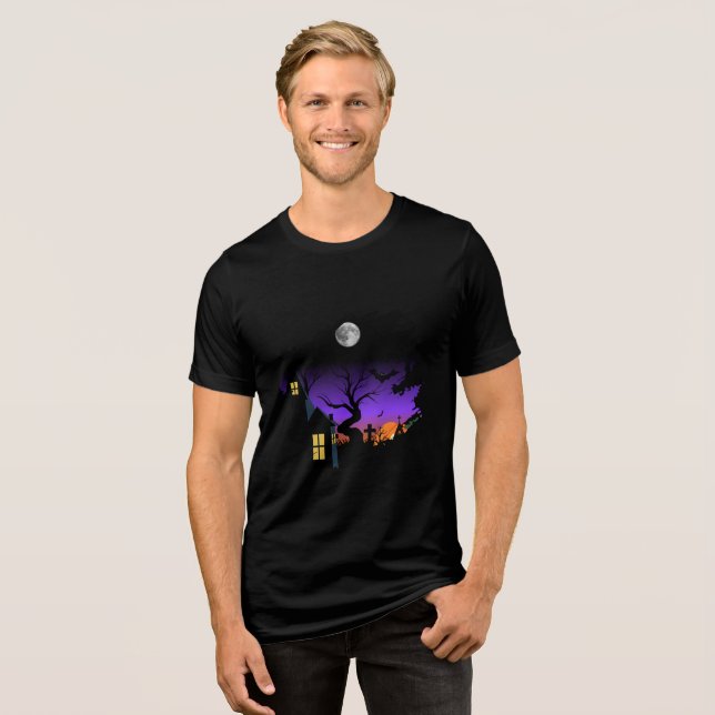 Camiseta Noite Assustadora de Halloween  (Frente Completa)