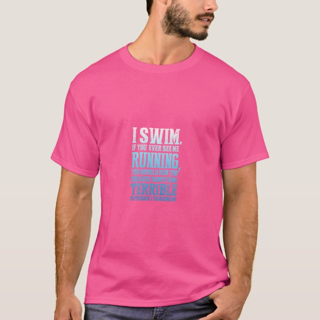 Camiseta Noite Azul Engraçada Ideia De Presente Para Nadado (Frente)