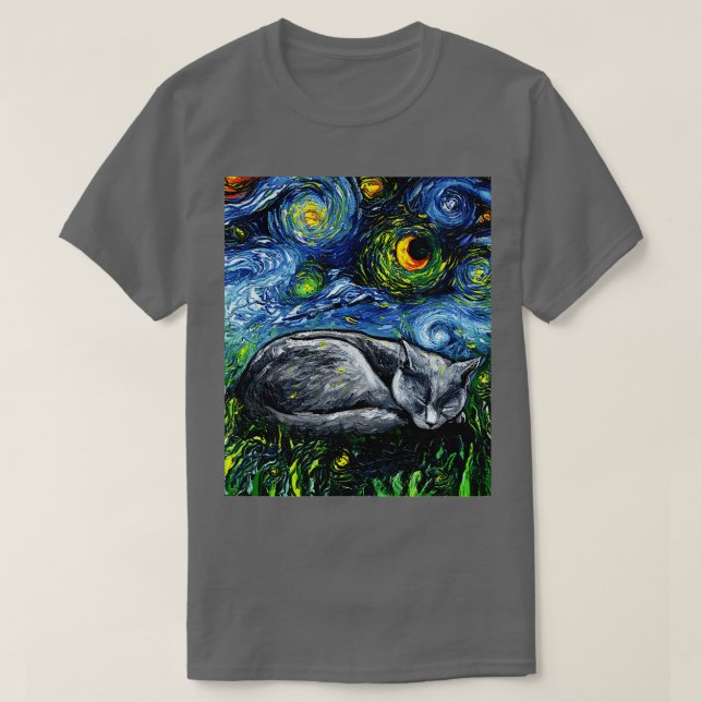 Camiseta Noite Azul Russa e Sonolenta (Frente do Design)