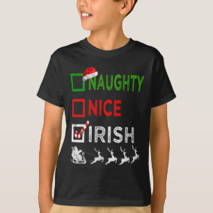 Camiseta Noite Bela de Natal Irlandesa Pijama Engraçado Pap