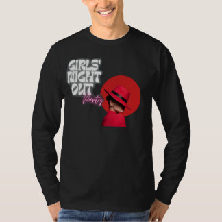 Camiseta Noite das Meninas Festa Chic Letra Gráfica Gorro V